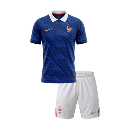 Kinder Frankrijk Thuis Tenue WK Voetbal 2026 - voorkant