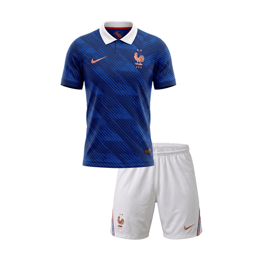 Kinder Frankrijk Thuis Tenue WK Voetbal 2026 - voorkant