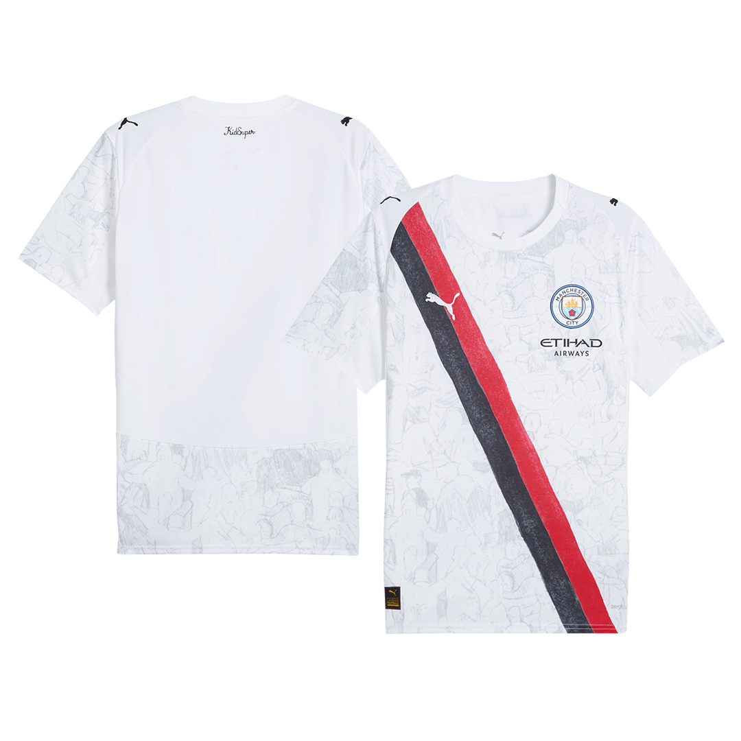 Heren Manchester City KidSuper Voetbalshirt 2025/26 - Club World Cup - close-up