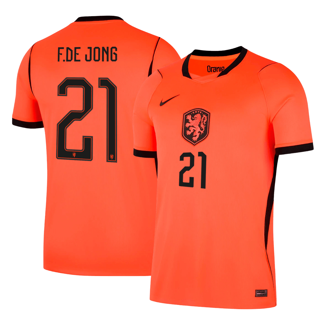 F.DE JONG #21 Heren Nederland thuisshirt WK Voetbal 2026