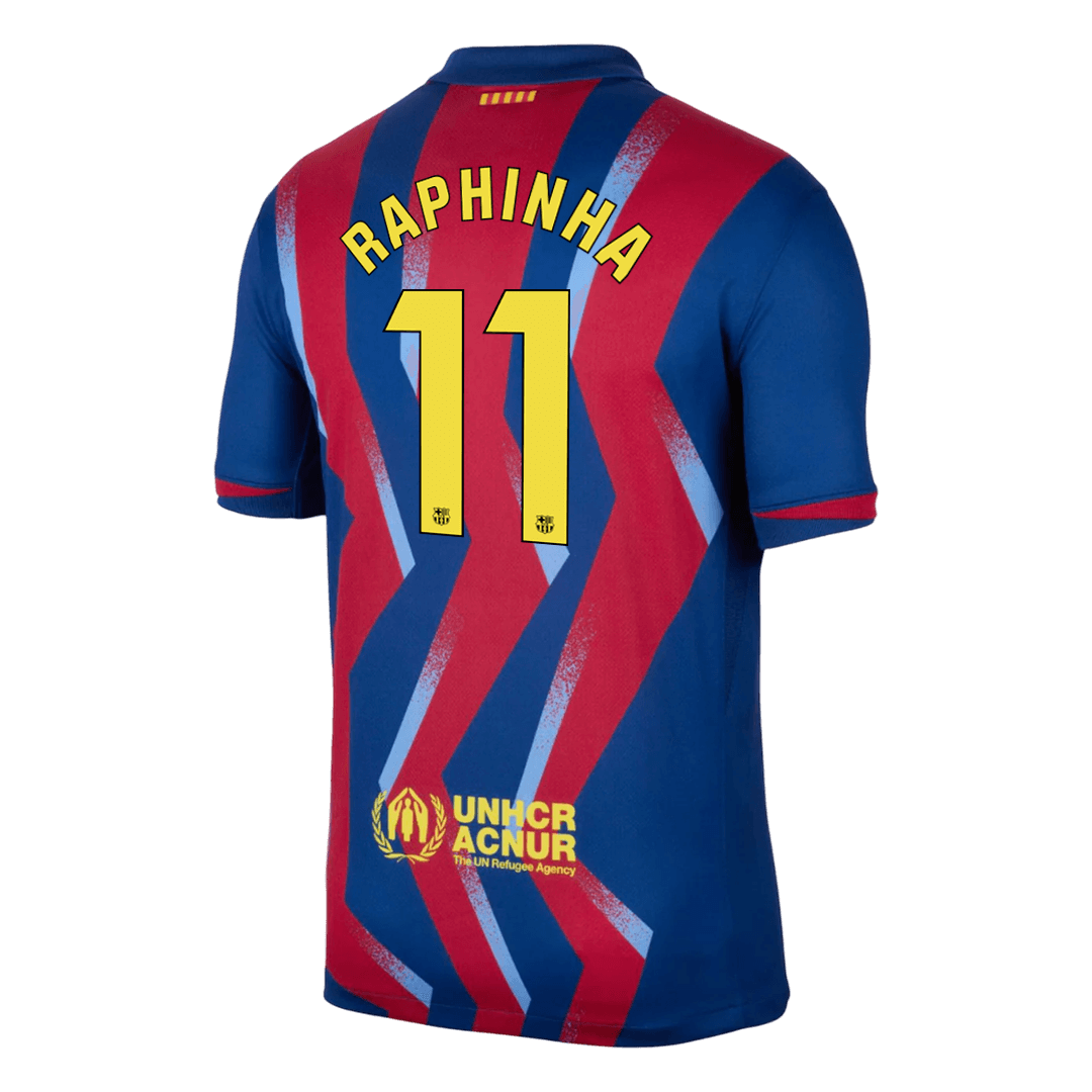 RAPHINHA #11 Heren Barcelona Vierde Uitshirt Voetbalshirt 2025/26 - detail