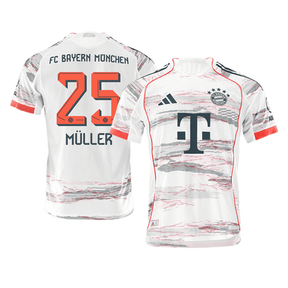 MüLLER #25 Bayern Munich Uit Spelersversie Voetbalshirt 2025/26 - Slim Fit