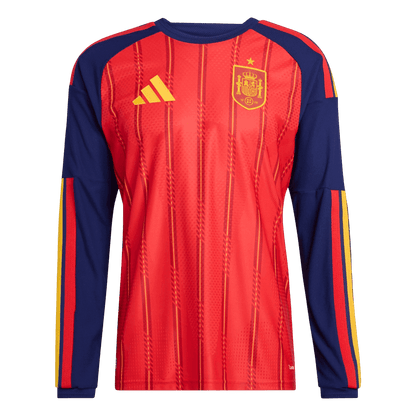 Spanje Thuis Spelersversie Lange Mouwen Voetbalshirt 2026 - Slim Fit