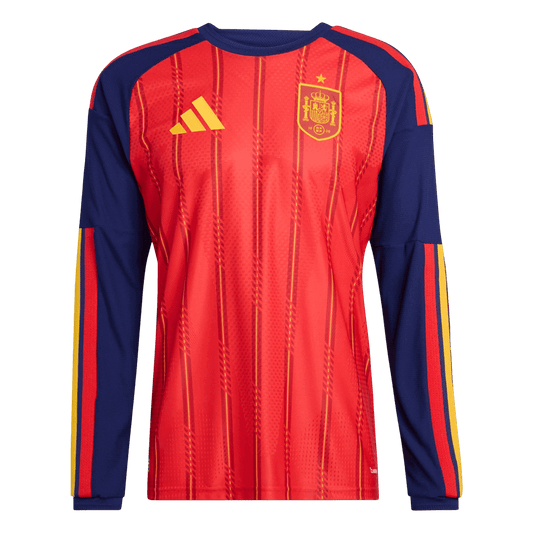 Spanje Thuis Spelersversie Lange Mouwen Voetbalshirt 2026 - Slim Fit
