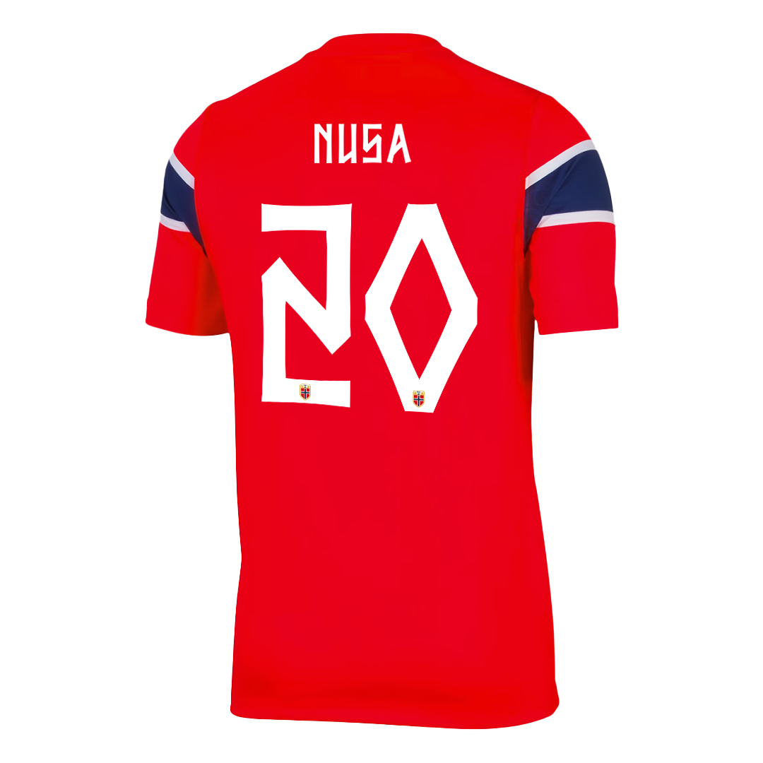 NUSA #20 Heren Noorwegen Thuis Voetbalshirt WK Voetbal 2026 - detail