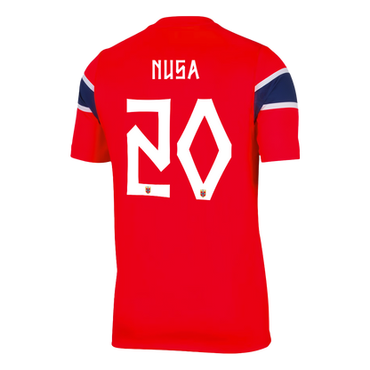 NUSA #20 Heren Noorwegen Thuis Voetbalshirt WK Voetbal 2026 - detail