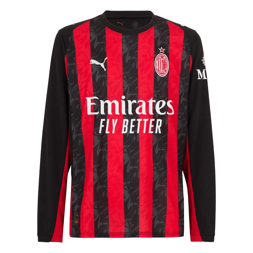 Heren AC Milan Thuis Lange Mouwen Voetbalshirt 2025/26 - achterkant