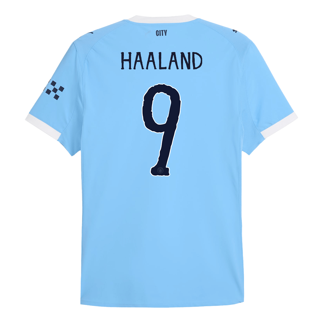 HAALAND #9 Manchester City Thuis Spelersversie Voetbalshirt 2025/26 - Club World Cup - Slim Fit - extra